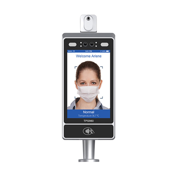 Terminal de reconocimiento facial con medición de temperatura TPS980T